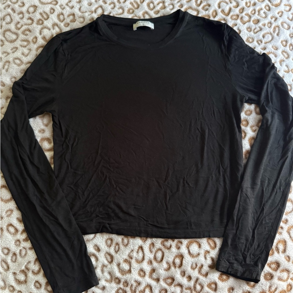Aritzia Babaton Black Long Sleeve Shirt